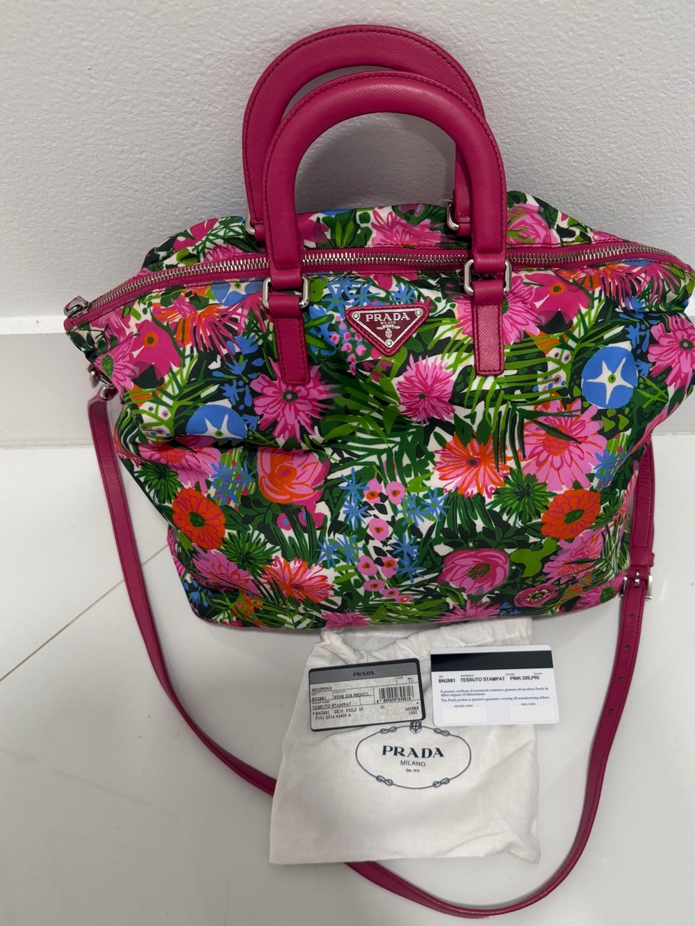 Prada Pink Tessuto Tote Bag